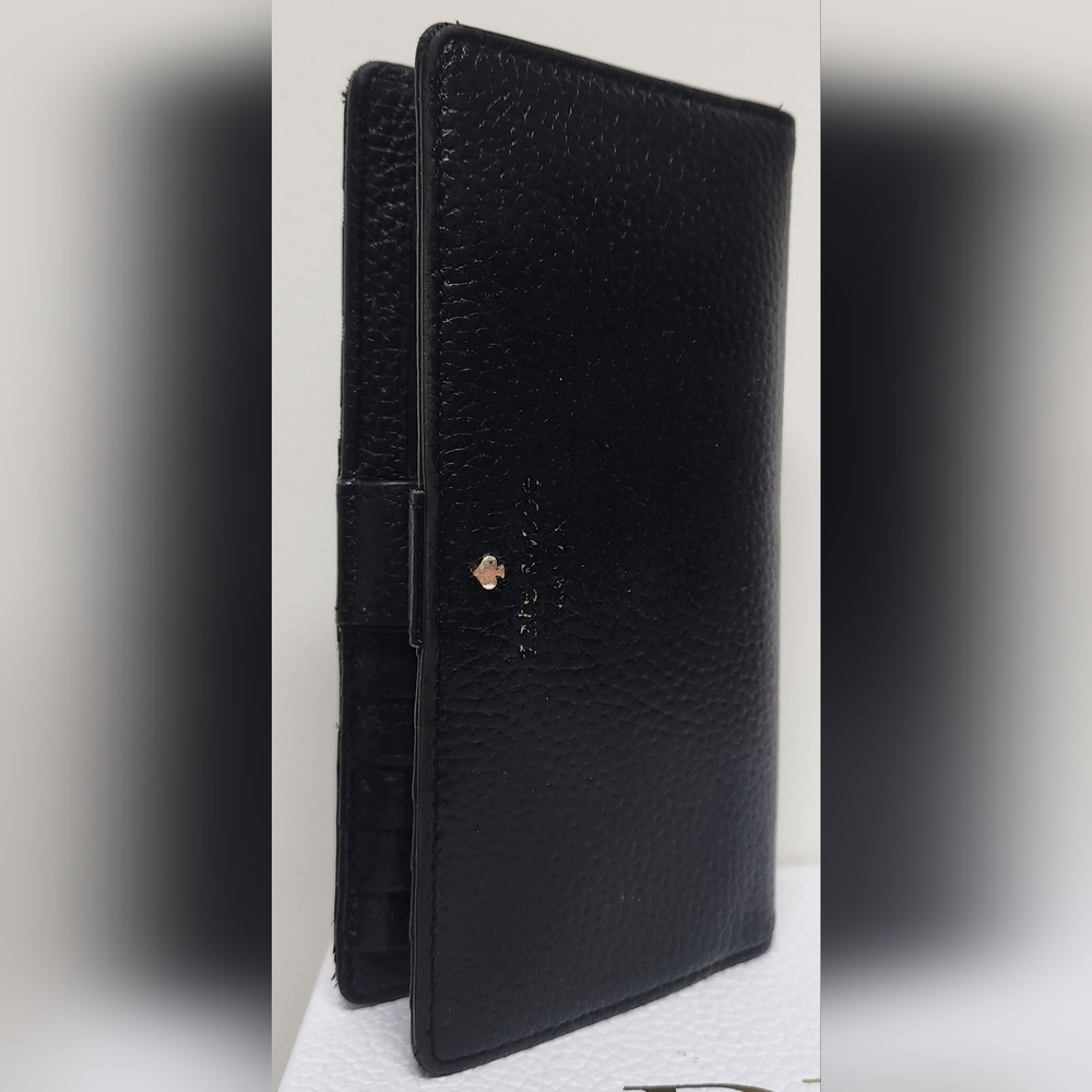 Kate Spade Black Pebble Grain Leather Medium Wallet